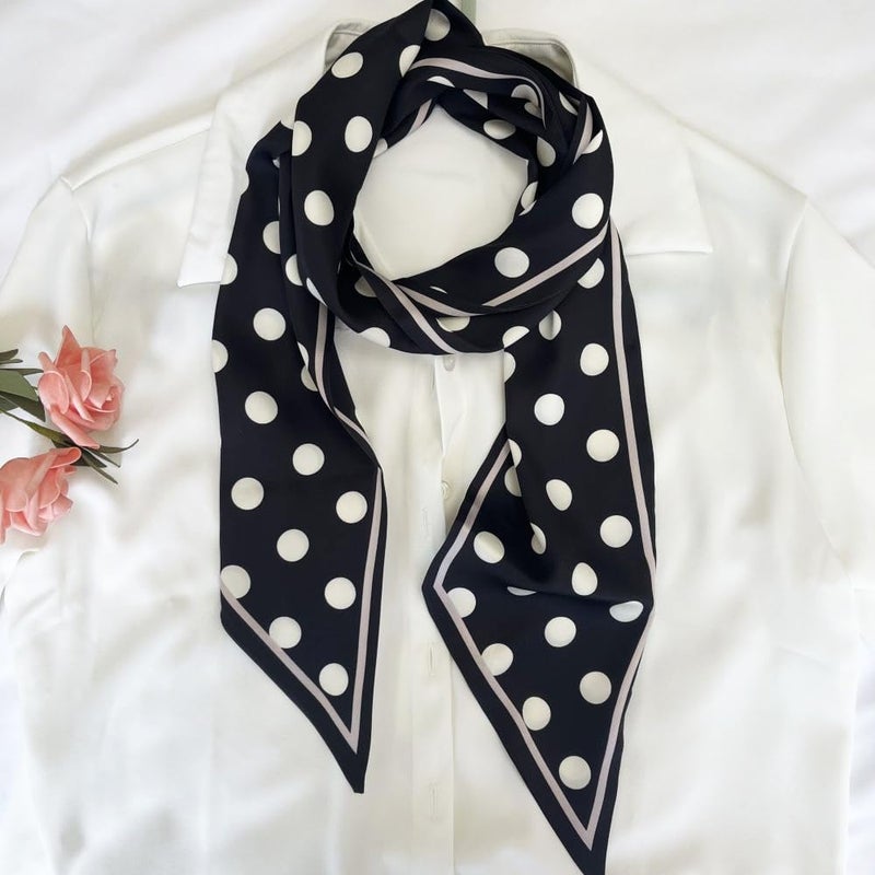 FONYVE Silk Head Scarf for Hair Fashion Headwrap for Women Lightweight Neck Tie - Image 3
